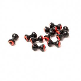 Small Double Pupil Lead Eyes #4 Black W Fl Orange and Black