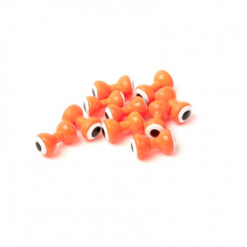 Small Double Pupil Lead Eyes #5 Fl Orange W White and Black