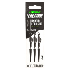 Korda Leadcore Hybrid Lead Clip Weed/Silt,3 per pack