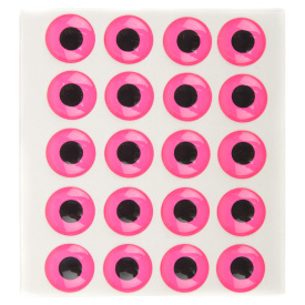 Epoxy Eyes 9mm - Black/Fluo Pink