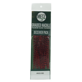 Metz Hackle Deceiver and Streamer Pack - Grizzly Red