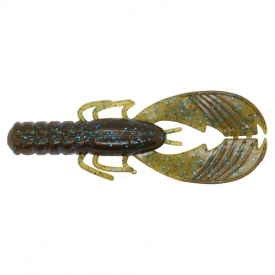 X Zone Pro Series Muscle Back Finesse Craw, 8,2cm (8pcs) - Green Pumpkin Blue Flake