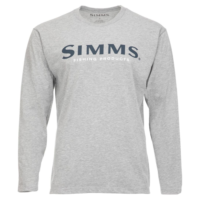 Simms Logo Shirt LS Grey Heather