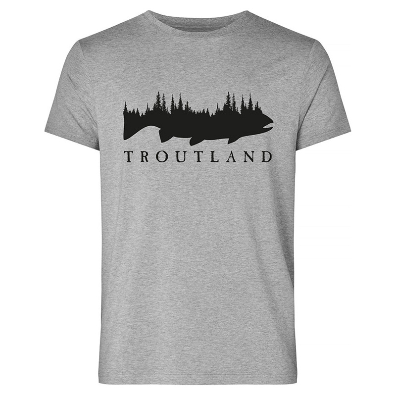 Troutland Men´s 100% Cotton Grey t-shirt